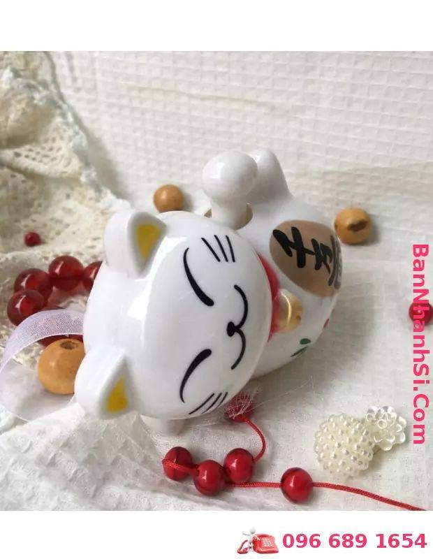 Tượng Mèo Nằm Vảy Tay May Mắn1